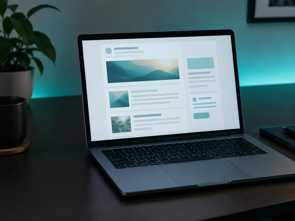 Laptop showing an email newsletter layout