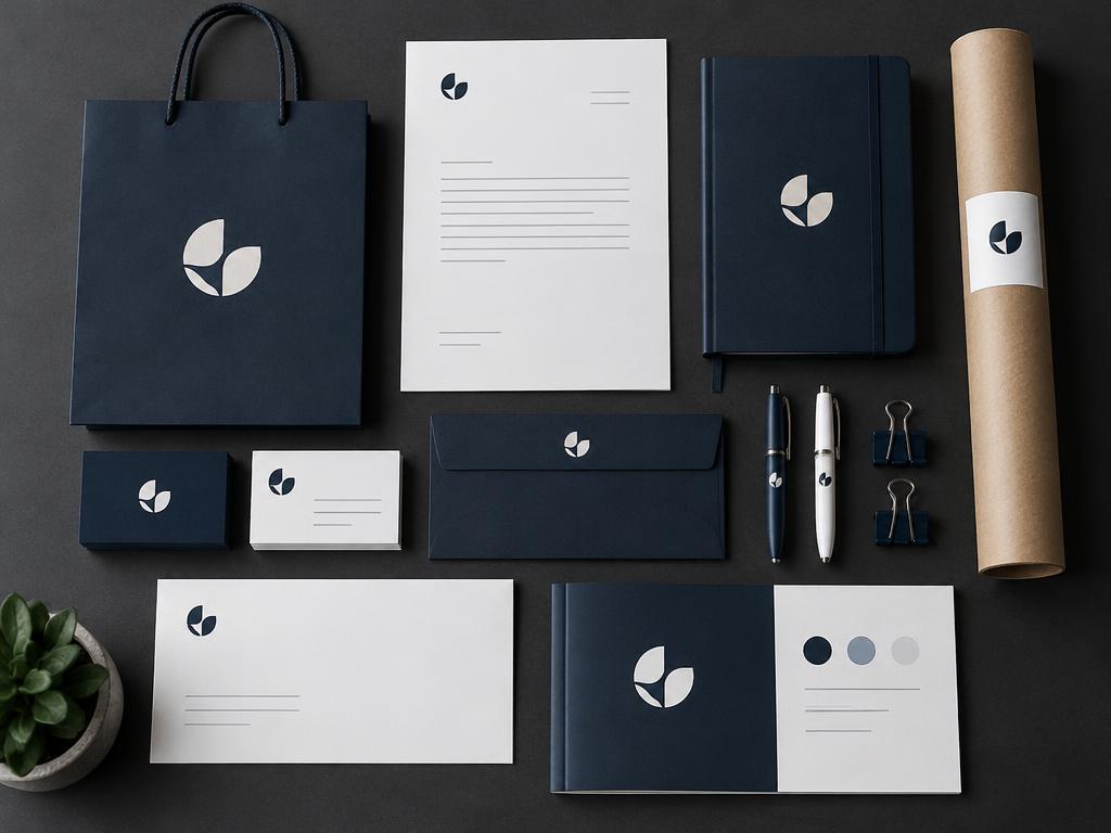 Stationery set and brand identity print pieces