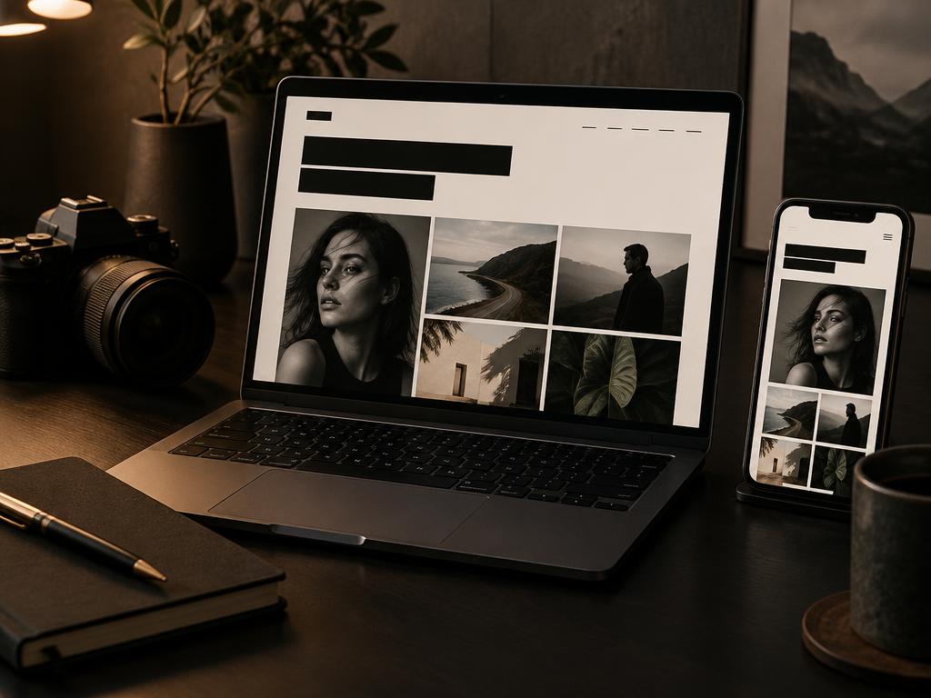 Laptop and phone showing a website layout