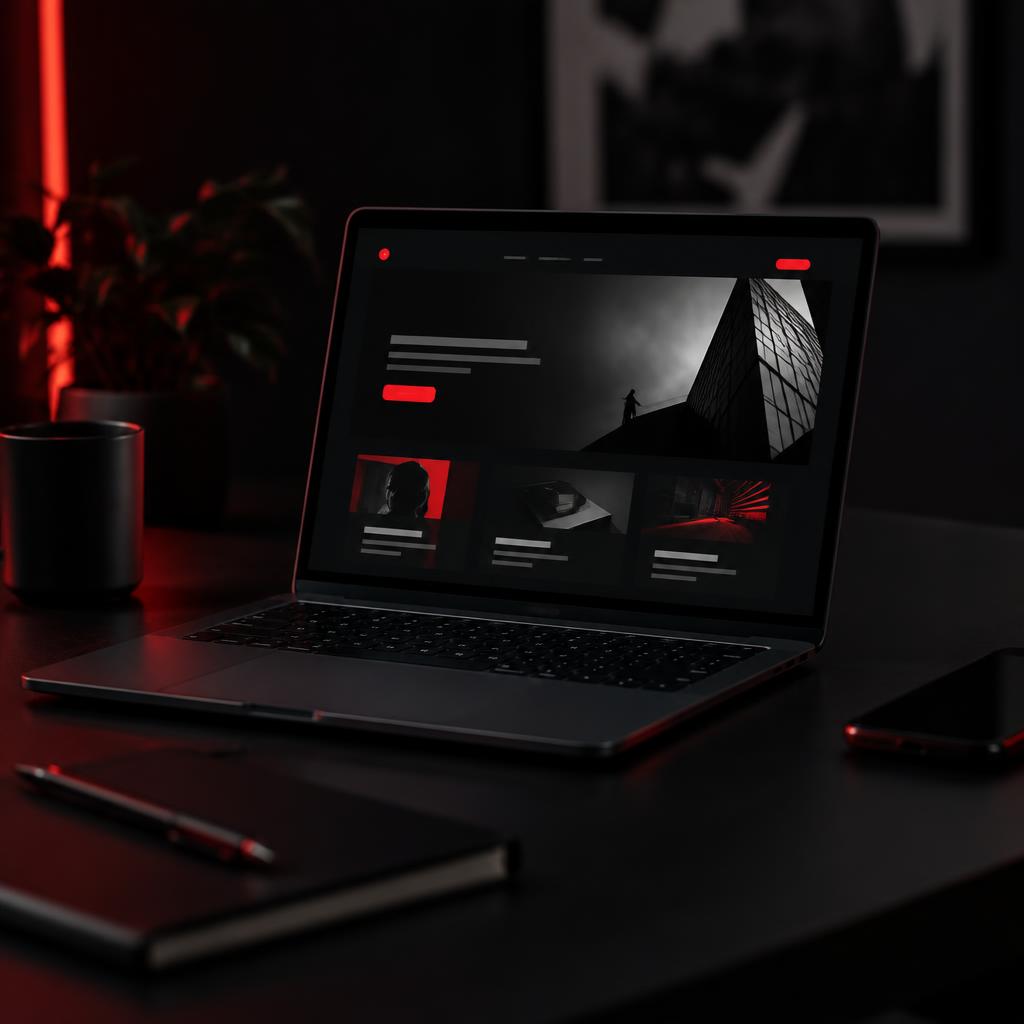 Online storefront on screen
